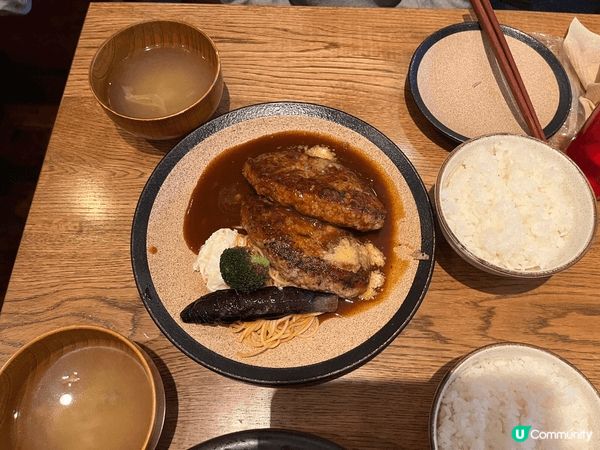 日式漢堡扒意粉,手打牛肉非常香非常有肉味