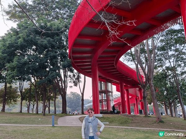 深圳光明區的虹橋公園，紅噹噹最啱就快農曆年的氣氛#Hasht...