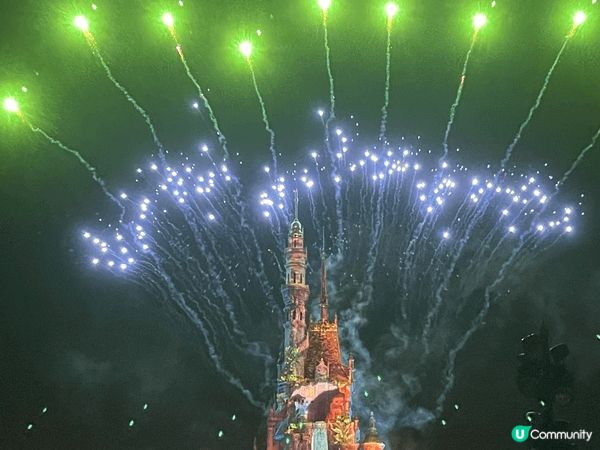 迪士尼20周年特別煙火匯演，配合特別嘅音樂效果令人經驗動容，...