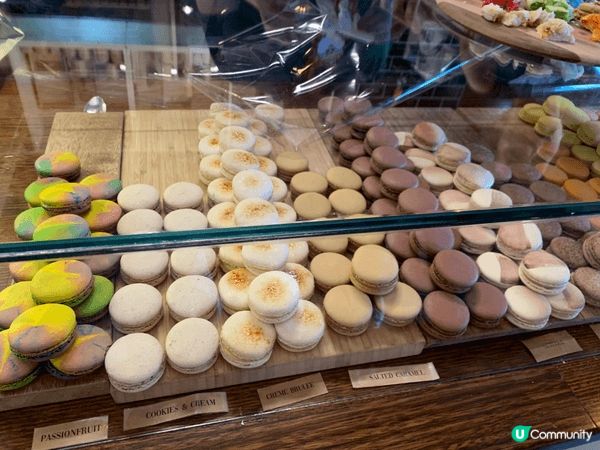 The cakes, macarons and chocol...