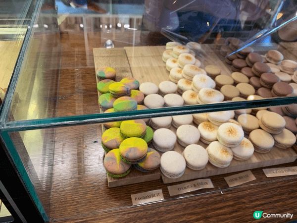 The cakes, macarons and chocol...