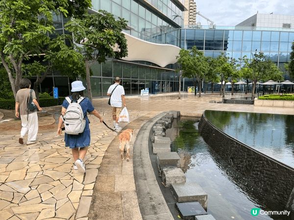 數碼港，同時有廣闊草地和室內商場，就近有餐廳，交通尚算方便