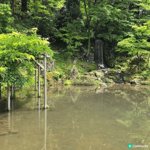 行入兼六園，第一眼未見到徽軫燈籠，反而先被眼前呢幅「水鏡」吸...