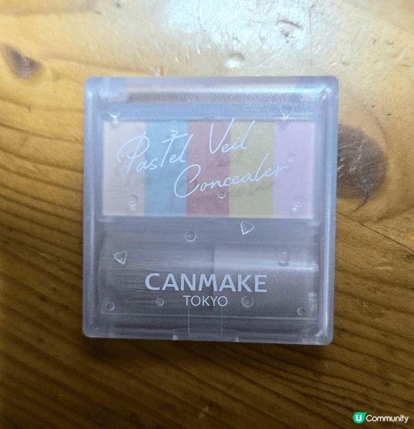 左圖是粉狀五色遮瑕，利用多色粉末提亮膚色並柔焦毛孔，適合大面...