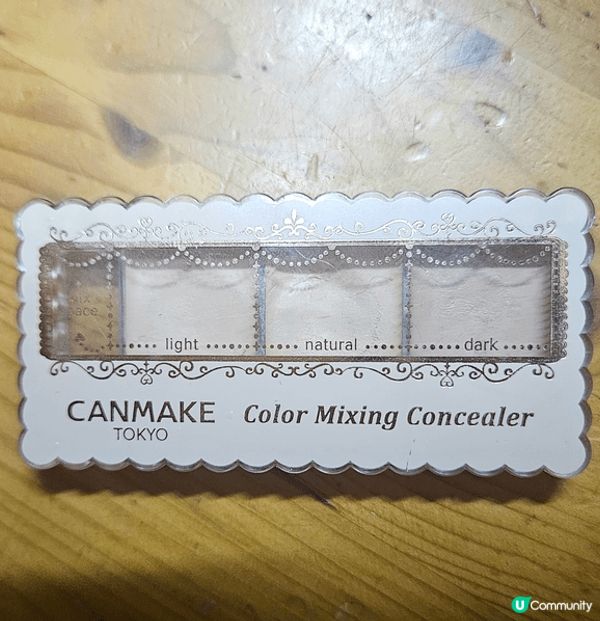 左圖是粉狀五色遮瑕，利用多色粉末提亮膚色並柔焦毛孔，適合大面...