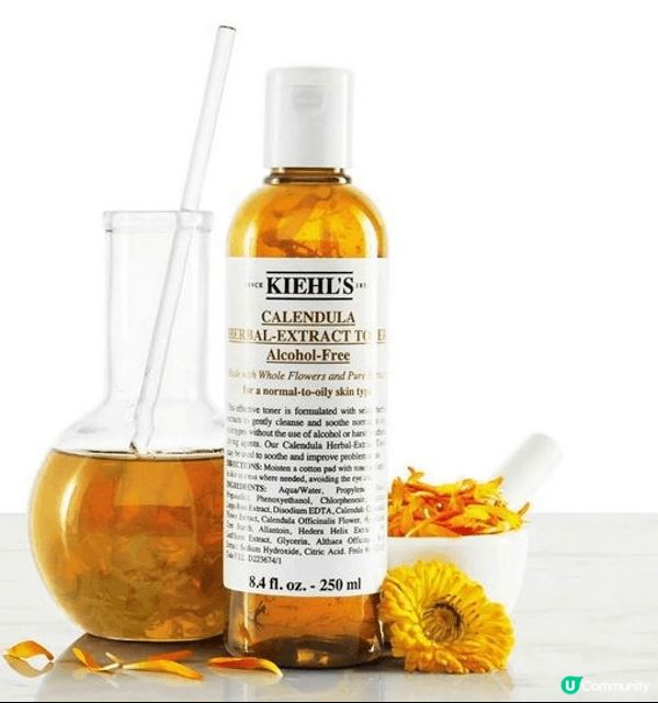 一種不含酒精成份、具收斂效果的爽膚水，成份完全萃取自金盞花卉...