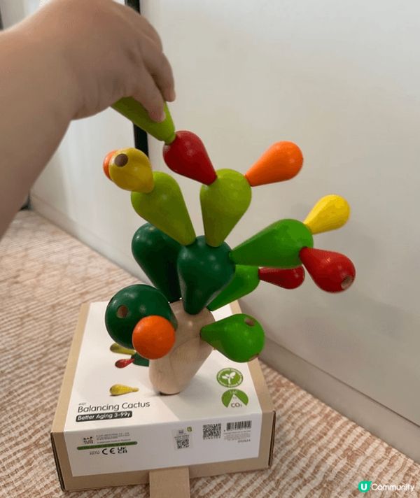 買咗盒德國嘅智力仙人掌積木畀10個月大嘅BB玩，佢對手仔肉嘟...