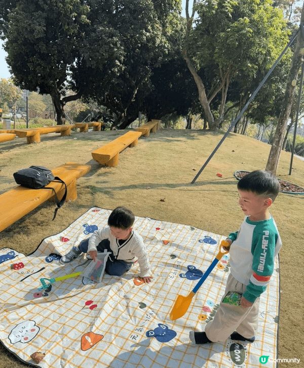 深圳零碳公園真係寶藏地黎！🌳 大草地、沙池、玩水區齊晒，外賣...