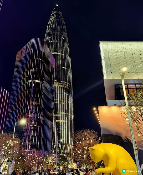 深圳灣夜景真係好靚,，喺海邊望過去，高樓一棟棟，著滿晒燈，好...