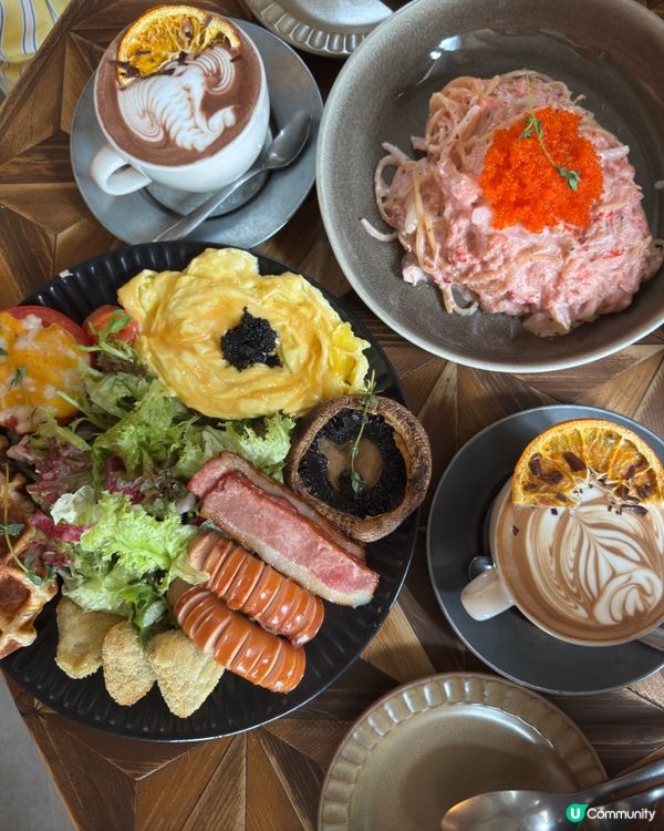 大圍食得又睇得嘅cafe🤍有份量嘅蟹籽蟹肉明太子忌廉意粉