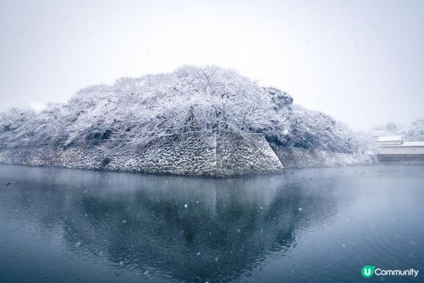 冬天下雪時的彥根城