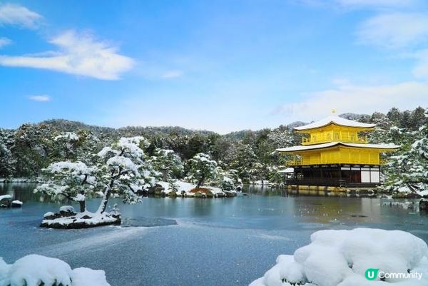 冬天的金閣寺。