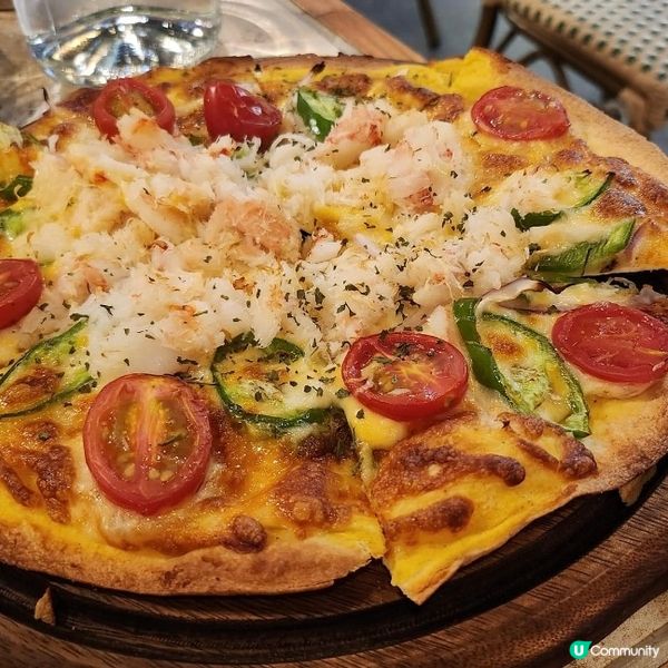 蟹肉芝士，薄餅一流