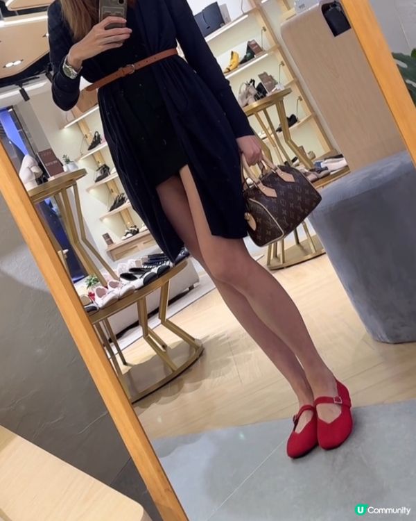 Jennnie同款Mary Janes 紅色平底鞋😍