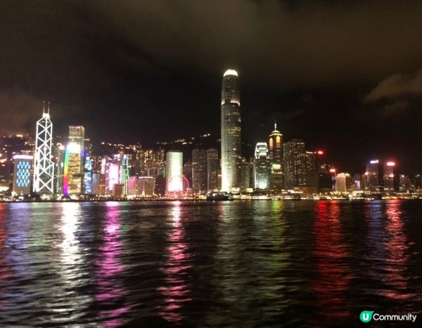 夜景倒影☺️朦朧幻彩好靚