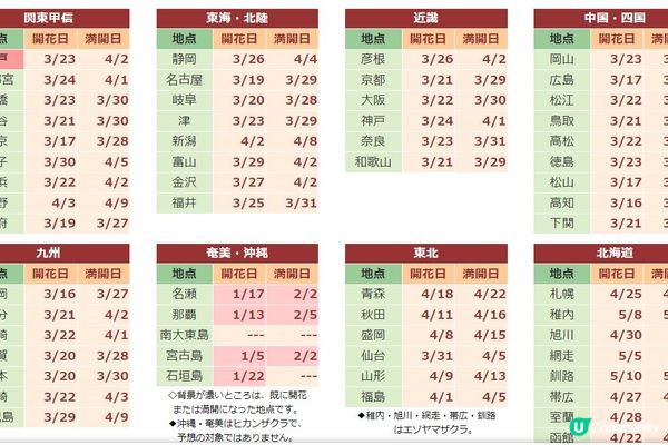 跟著日本櫻花前線賞櫻去吧!!2024日本最新櫻花開花、滿開時間預報