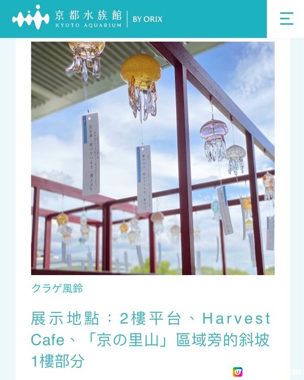 把水族館的水母變成風鈴💫京都水母風鈴展🎐～30/9