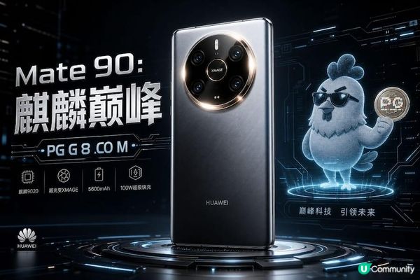 Mate 90年度最強旗艦登場，設計升級+PG小 雞跑酷同步刷屏