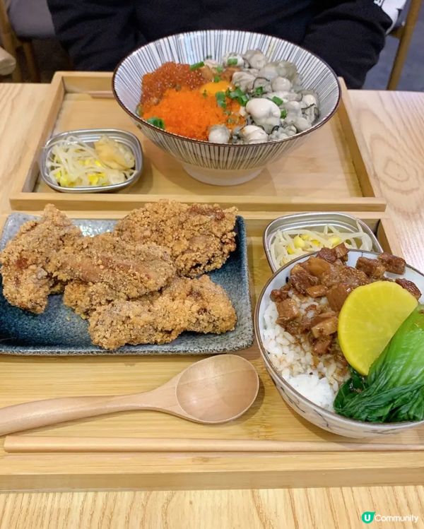 肥美蚵仔鮭魚蝦卵魯肉飯