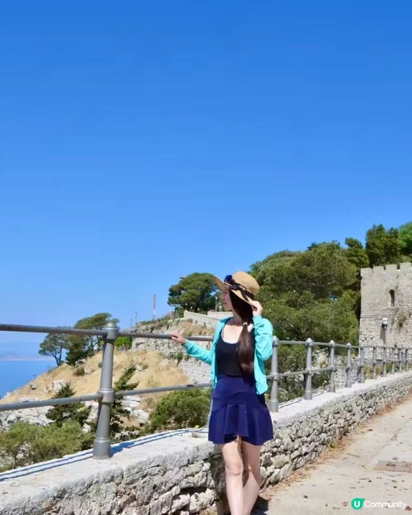 意大利西西里島: 居高臨下的中世紀山城Erice(埃里切),...