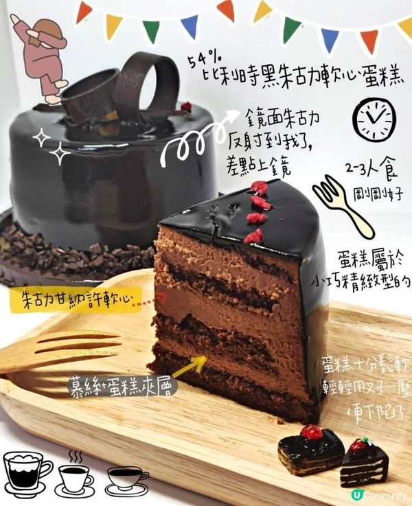 朱古力味超濃❤️Maxim 54%比利時黑朱古力軟心蛋糕