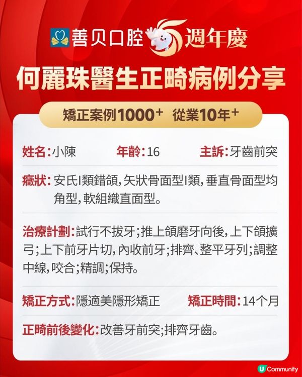 【深圳箍牙】不剝牙箍牙，善貝口腔真實個案