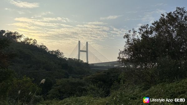 【馬灣行山】登上大嶺頭。飽覽青馬大橋、汲水門大橋和馬灣海峽一帶的景色。欣賞日落｜初級行山輕鬆路線兩小時內行完