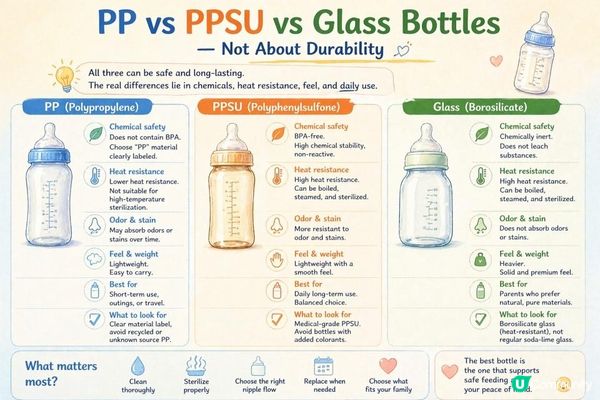 PP、PPSU、玻璃奶樽點揀？真正差別其實唔係耐唔耐用