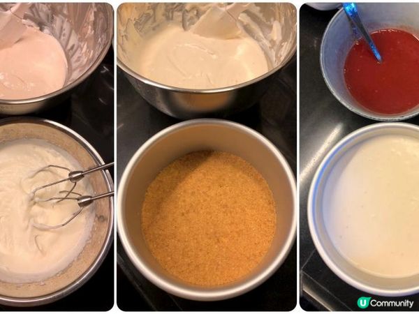 濃濃士多啤梨味嘅免焗士多啤梨芝士蛋糕