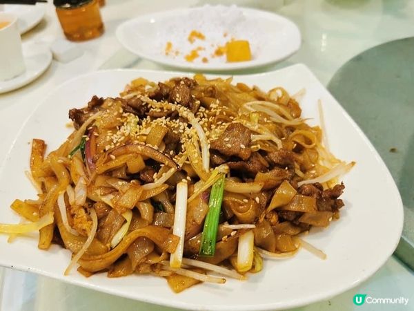 肉片炒河，鑊氣夠！味道不太濃不太淡，剛剛好！