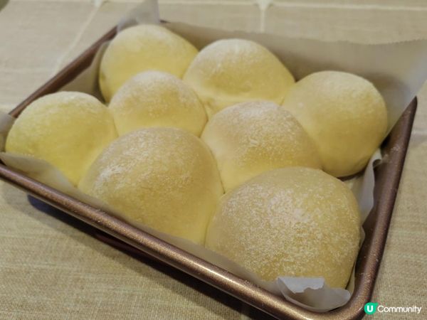 跟婆仔煮播室華姐學白燒麵包