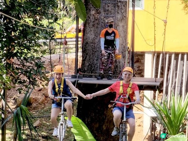 【湄林蒙占山1】飛車越叢林 雙輪走鋼索 網床Cafe觀瀑布