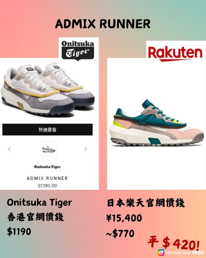 🇯🇵樂天網購平買OnitsukaTiger‼️12款港日價錢對比