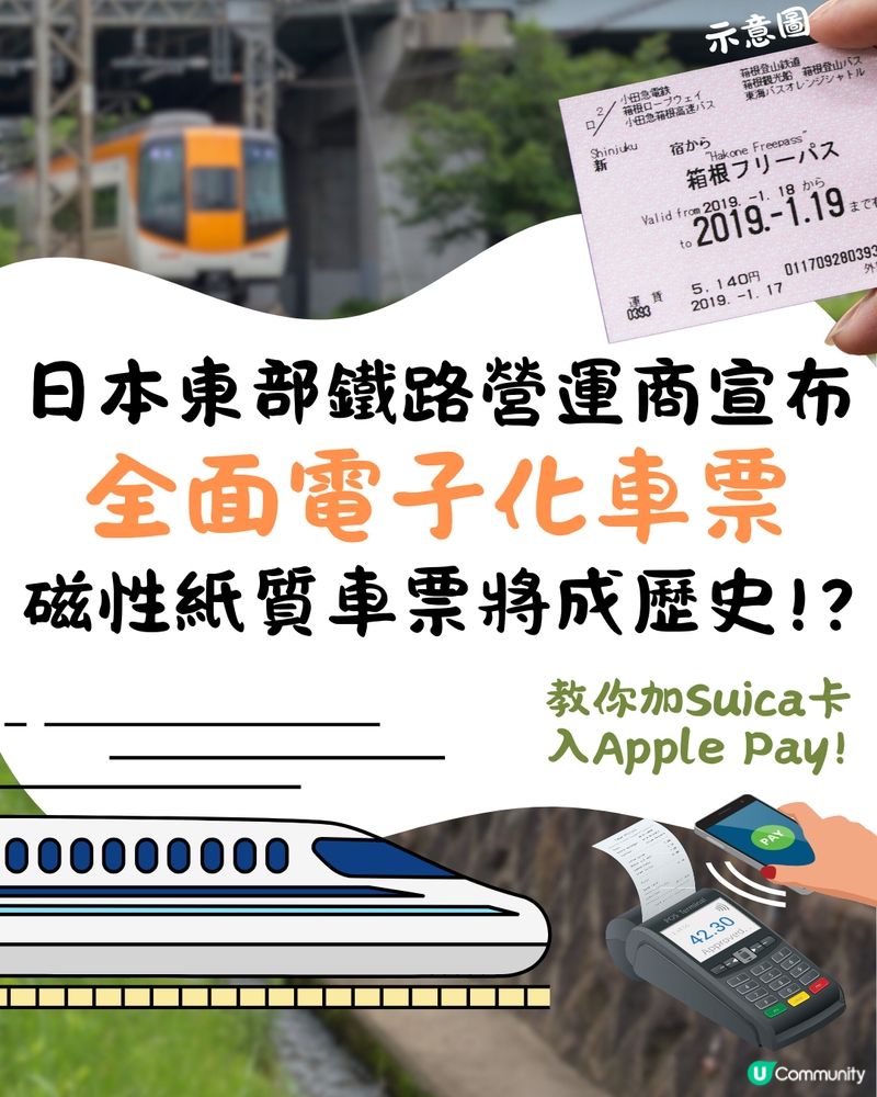 東日本宣布全面轉用電子化車票🎫🚄教你加Suica入手機📱❗️