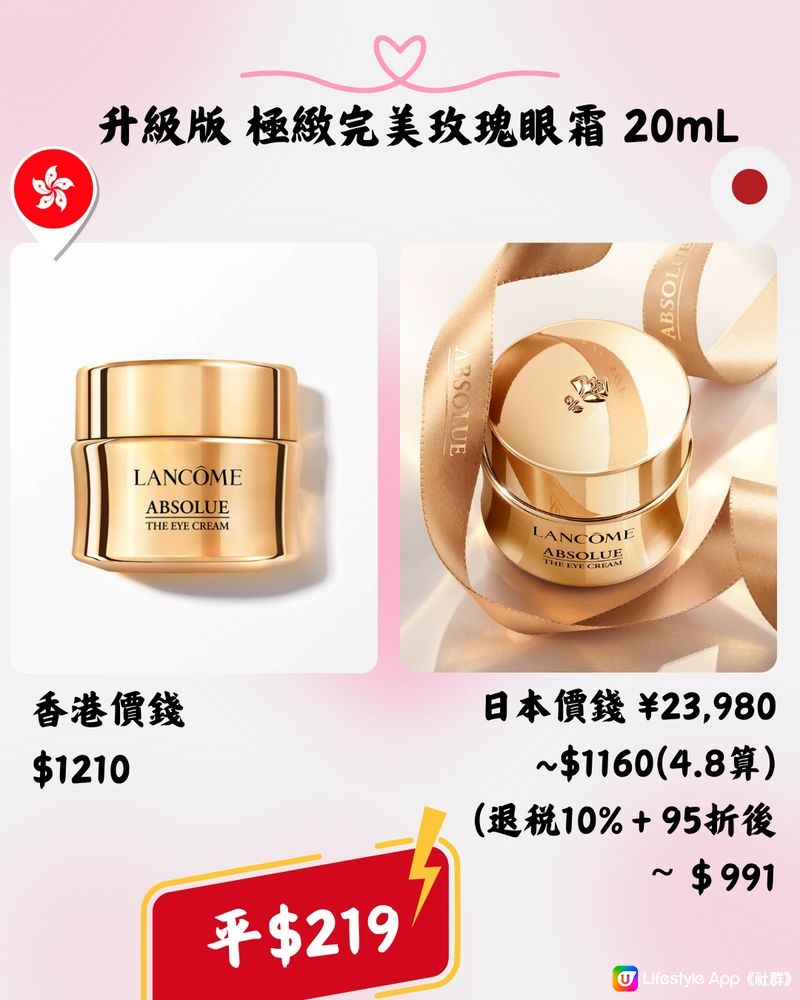 日本Lancôme超抵買‼️即睇13款護膚品香港VS日本價錢➡️