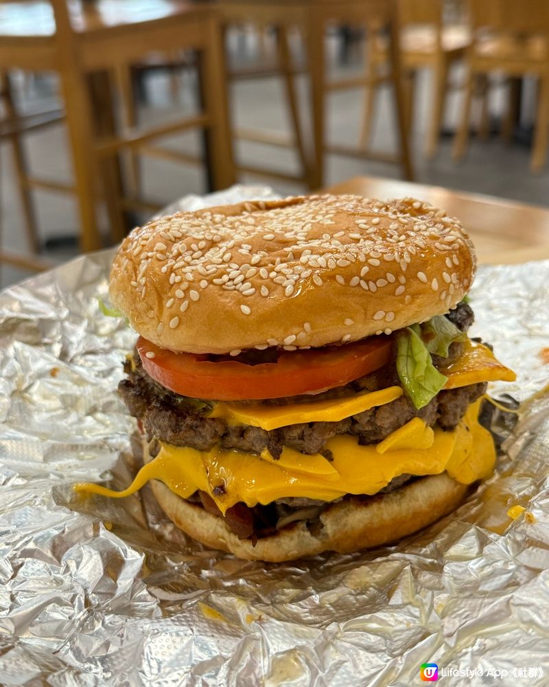 Five guys 必食熱溶爆芝士牛肉漢堡+20蚊雙重感受！